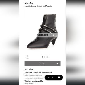 Miu miu studded leather ankle boots, size 39